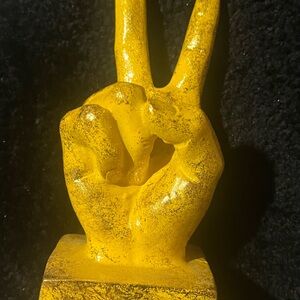 Peace Hand Sculpture on Base